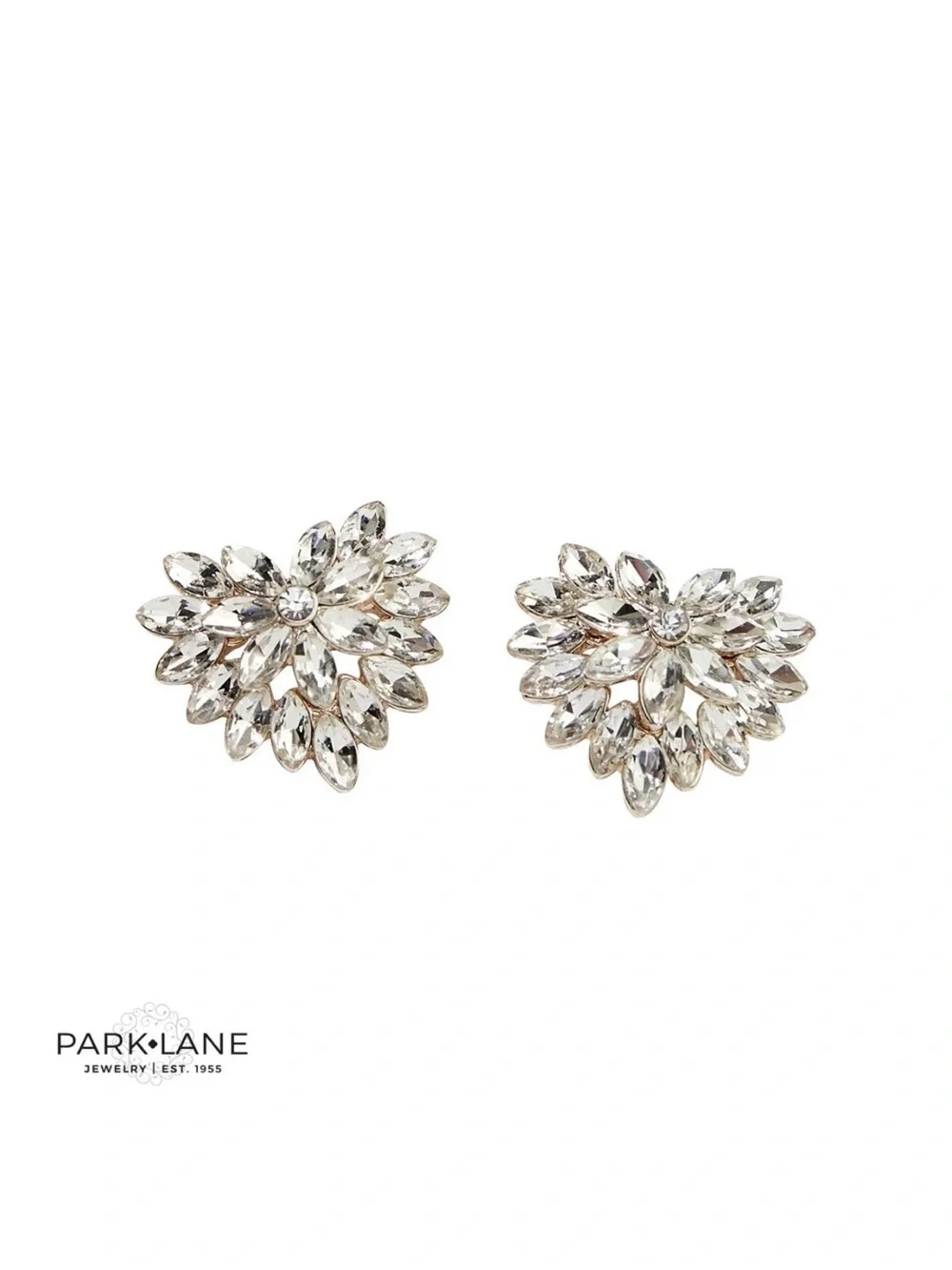 Park Lane ELLIE Silver Crystal Heart Cluster Earrings